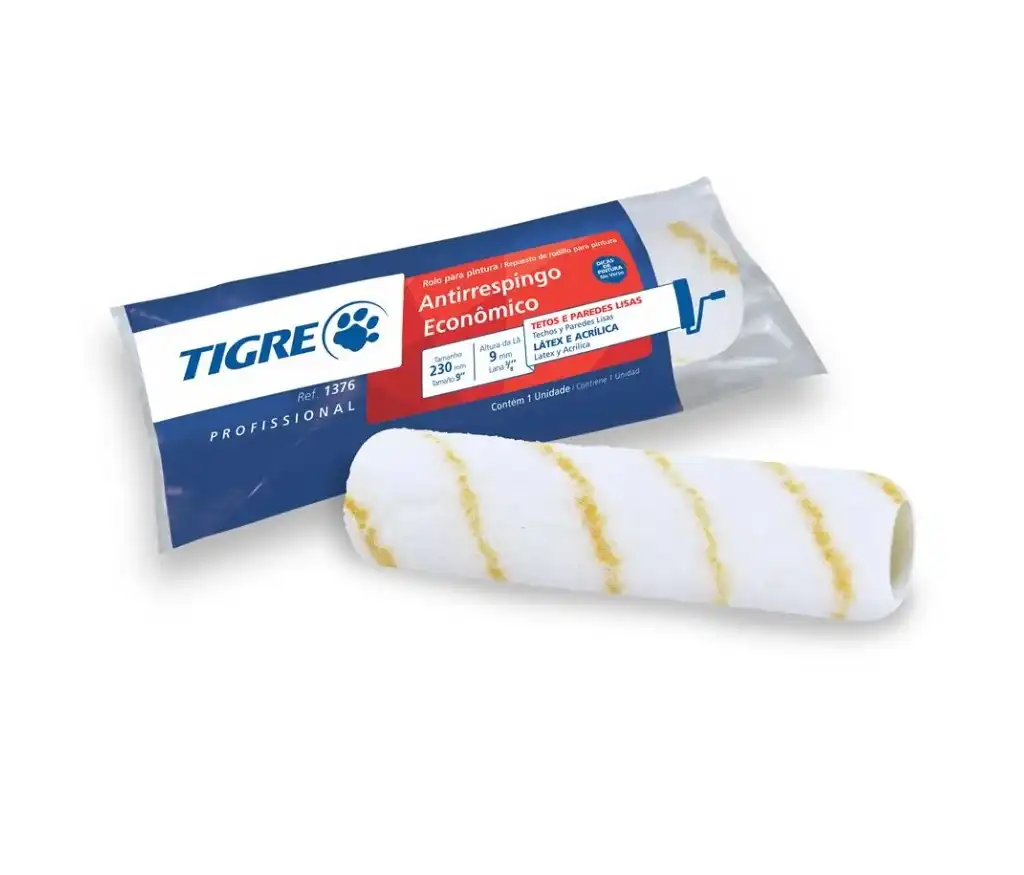 Rolo de Lã Sintética Antirrespingo Econômico - Ref. 1376 - Tigre
